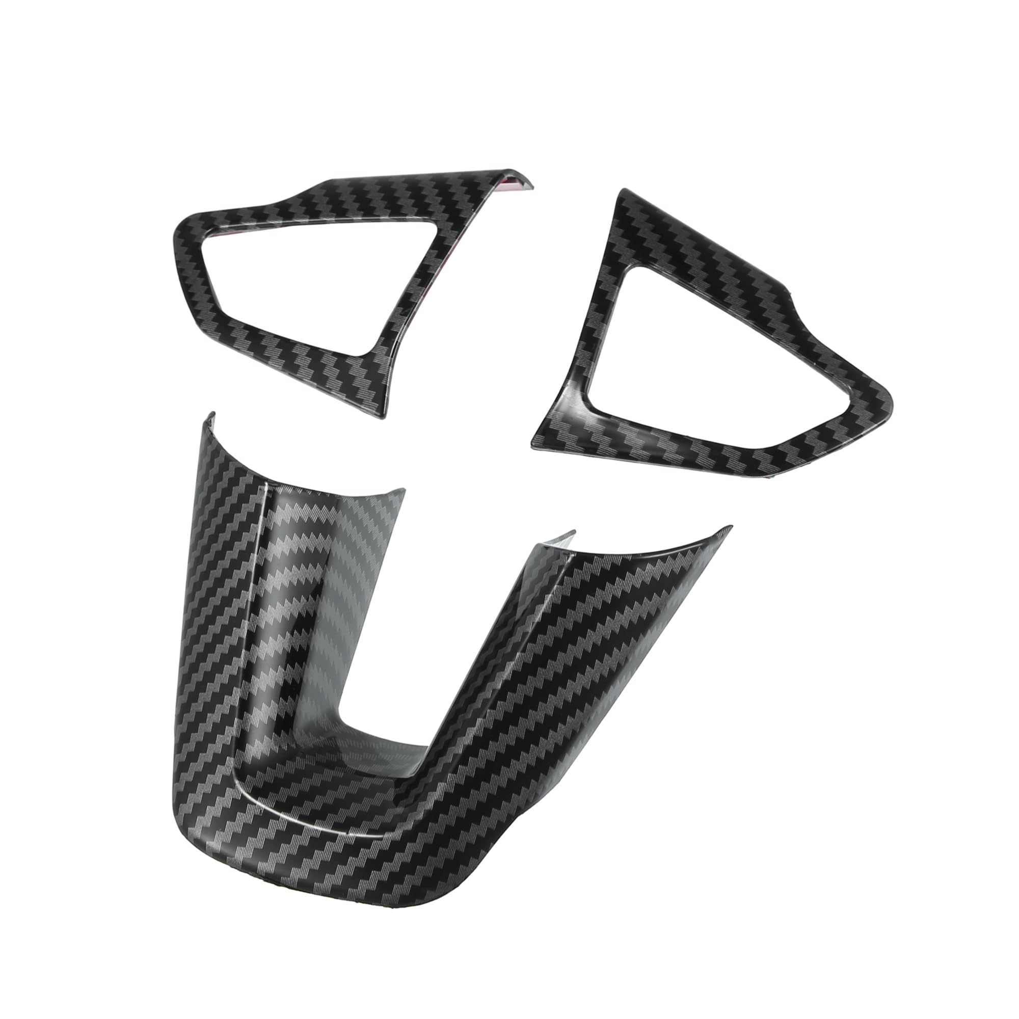 Photo 1 of REPAIROCK 3pcs ABS Plastic Carbon Fiber Pattern Black Interior Steering Wheel Cover Trim Set for Ford Focus for Ford Escape Kuga Inner Decoration Auto Accessories Auto Replacement Parts