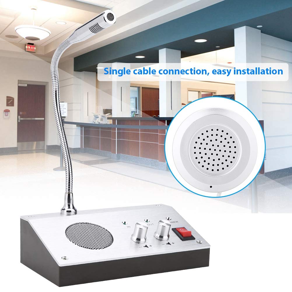 Intercom Dual Way System,Mic Speaker Window Counter Interphone Drive ...