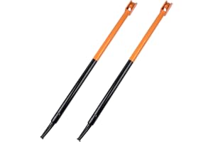 Iweshal Winch Bar, 2 Pack Combination Winch Bars with Square Head for Flatbed Trailer Winches and Trucks, Painted Combination Carbon-Steel Construction and No-Slip Handle Winch Bar (Black & Orange)