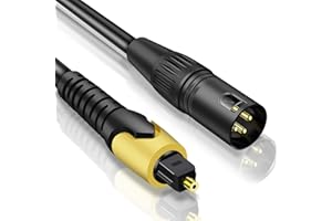 NCGGY 192KHz DAC Optical to XLR Converter,Optical Audio Cable to Unbalanced Male XLR Audio Cord Adapter,Digital to Analog Audio Converter for HDTV,DVD,Set-top Boxes(O-ptical to XL R Only)