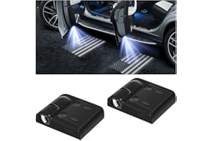KHGUZ 2PCS American Flag Car Door Lights Logo Projector, LED Wireless Vehicle Door Welcome Courtesy Light, Patriotic Automotive Sensor Ghost Shadow Lamp, Universal for Most Cars (Black)