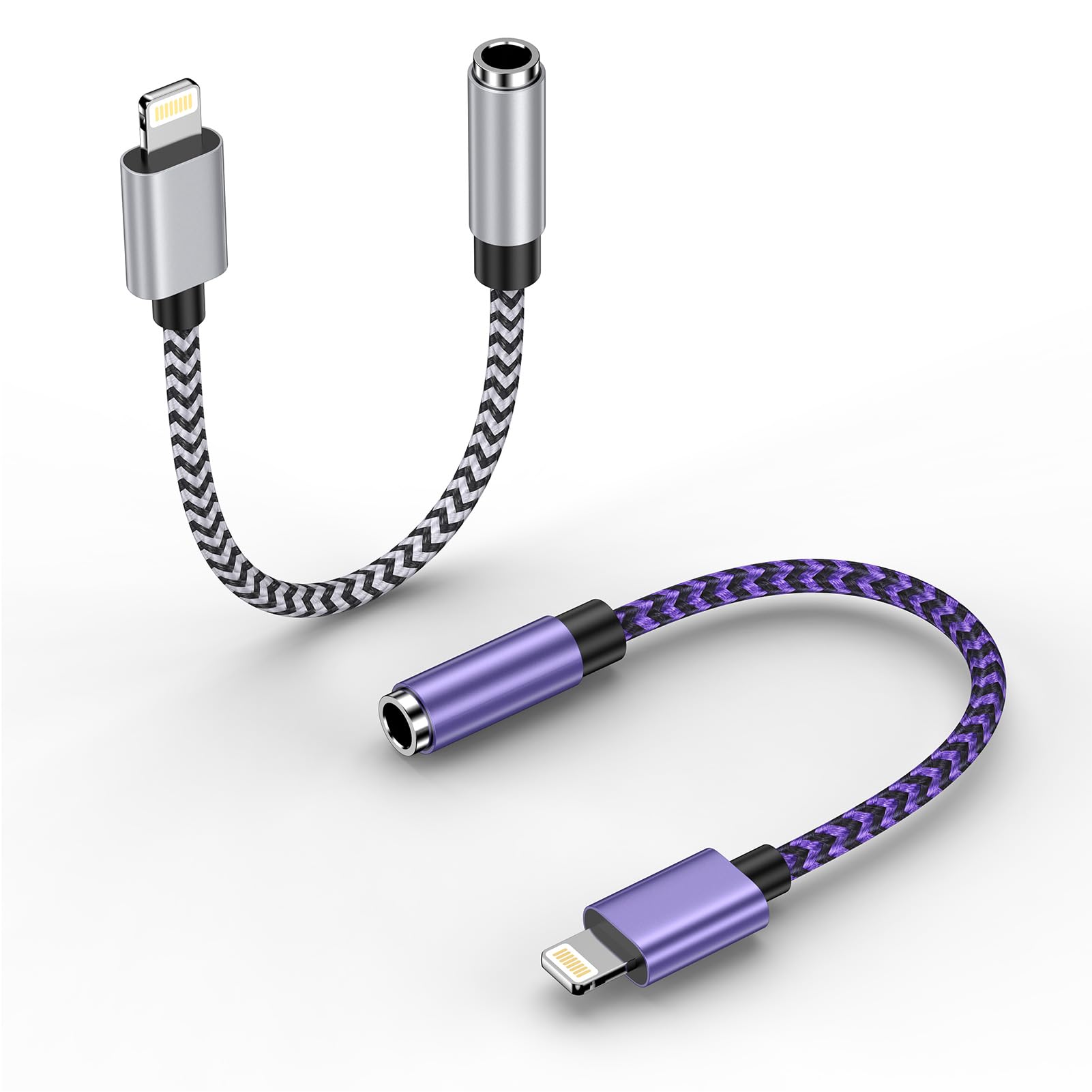 Bioonis Lightning to 3.5mm Headphone Jack Adapter [MFi Certified] 2Pack iPhone Aux Audio Dongle Earphone Cable Converter Compatible with iPhone 14/14 Pro/14 Pro Max/13/13 Pro/12/11/XR/XS/X/8/7