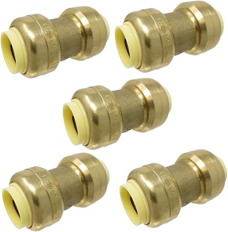 Amazon 5個 1 2インチカプラースパイサープッシュフィット配管パイプコネクタ Pex銅 Cpvc継手 プッシュツーコネクトスプライサーカプラー 1 2インチ 1 2インチ 継手