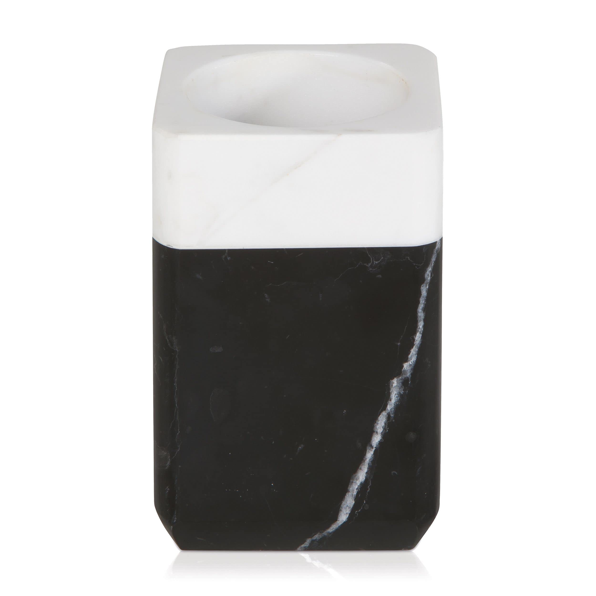 Möve Toothbrush Holder, Black/Snow, 7,1 x 7,1 x 11,1 cm