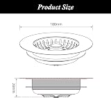 Hibbent Kitchen Sink Strainer and Plug Combo 3-in-1 70-86mm Stainless ABS view 7