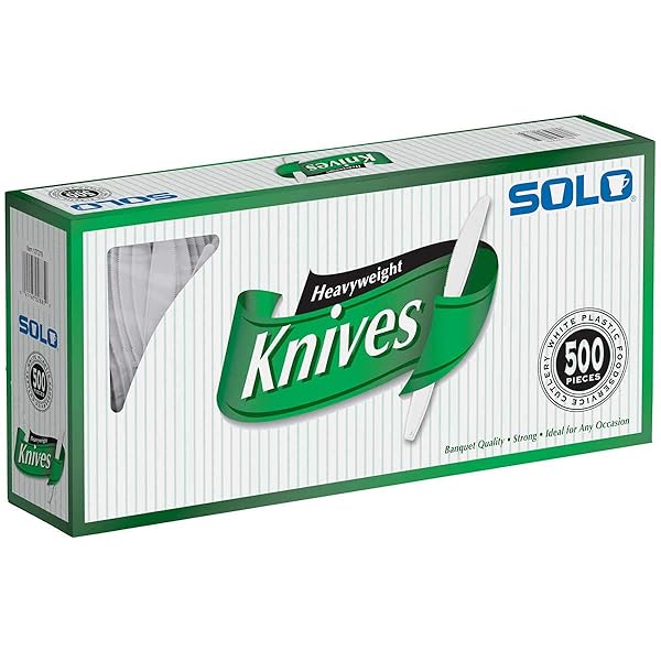 SOLO CUPS 827271 HEAVYWEIGHT PLASTIC CUTLERY, KNIVES, WHITE,...