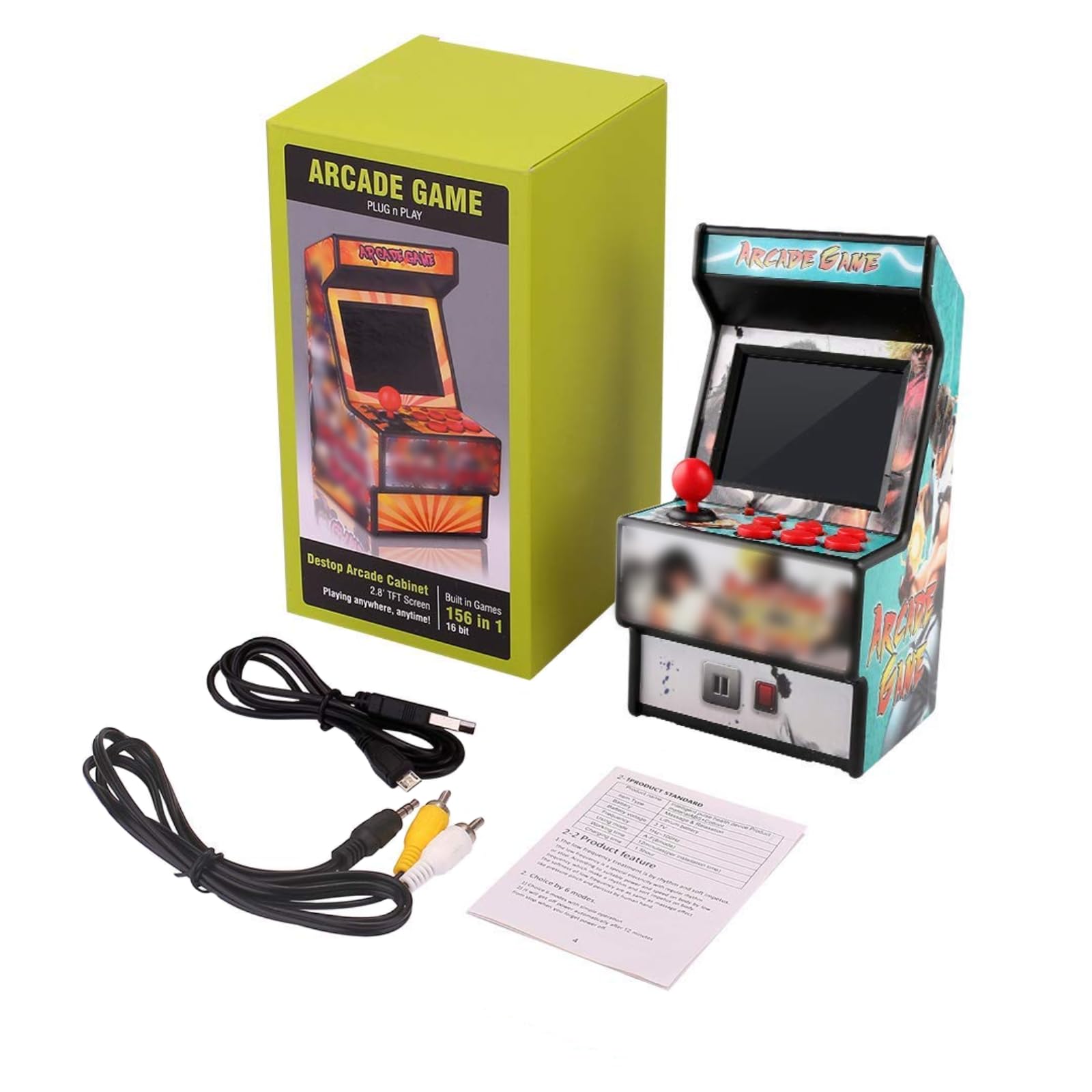 EASEGMER Mini Arcade Game Machines for Kids with 156 Classic Portable Handheld Video Games 16 Bit 2.8 Inches Screen Travel Gaming Electronic Toys Novelty Gift for Boys and Adults - Blue