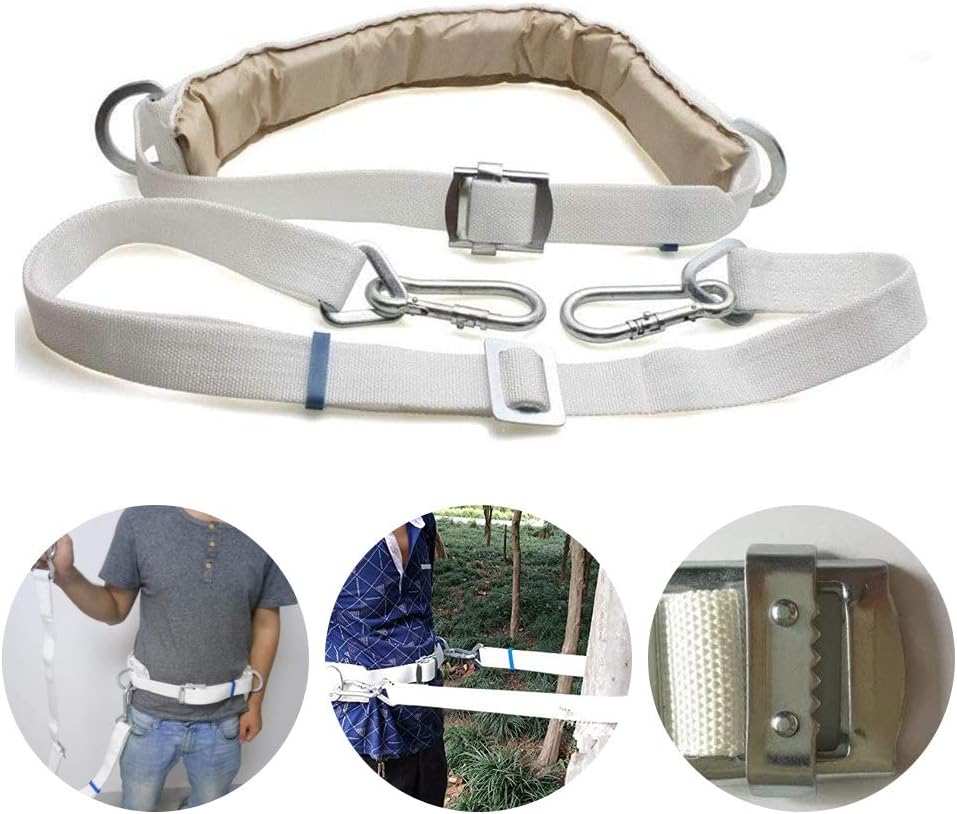 Safety Belt with Adjustable Lanyard, Hunting Safety Harness, Tree Climbing Belt Personal Protection Fall Arrest Kit for Hunting, Hanging Stand, Trimming Tree, Adjustable 34" - 59" (orange) - - 