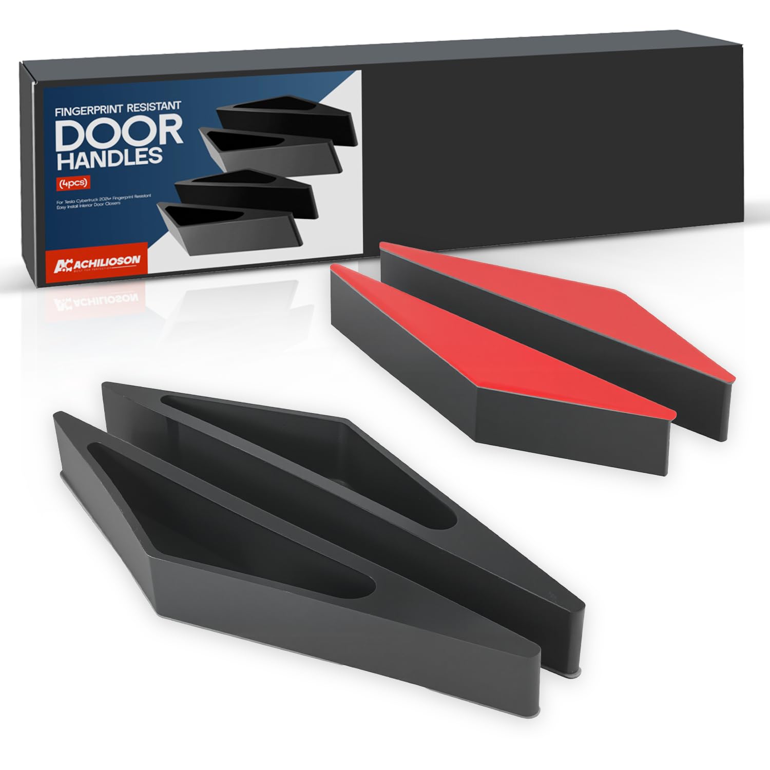 Photo 1 of Achilioson Door Handles for Cybertruck Accessories,Fingerprint Resistant Door Handles V2 Compatible with 2024 Tesla Cybertruck(4pcs Black)