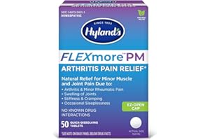HYLAND'S Hyland’s Arthritis Pain Relief, FLEXmore PM for Back, Neck, Joint, and Muscle Pain Relief, 50 Quick-Dissolving Tablets