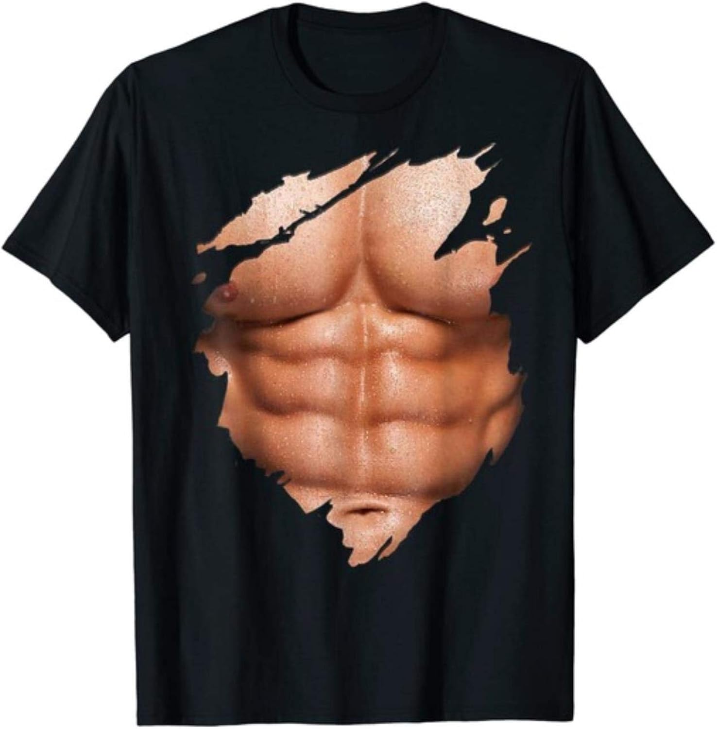 2021 Oversized Muscle Tee Shirts for Men Funny TShirt with Abdominal