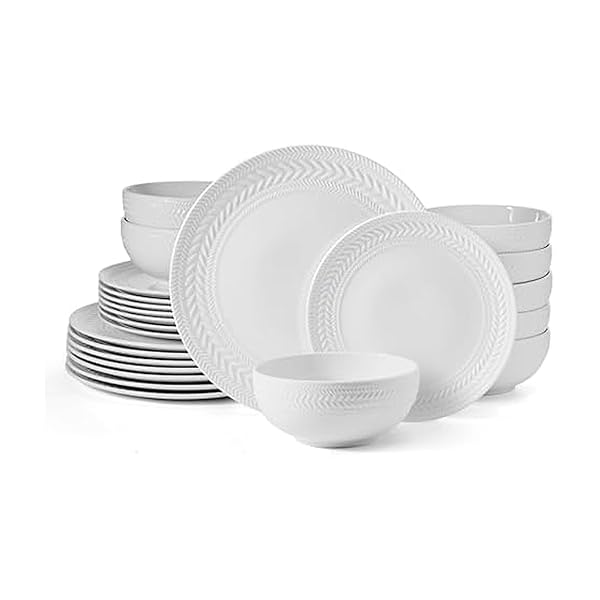 PFALTZGRAFF JOSEPHINE 24 PIECE DINNERWARE SET, SERVICE FOR 8, WHITE