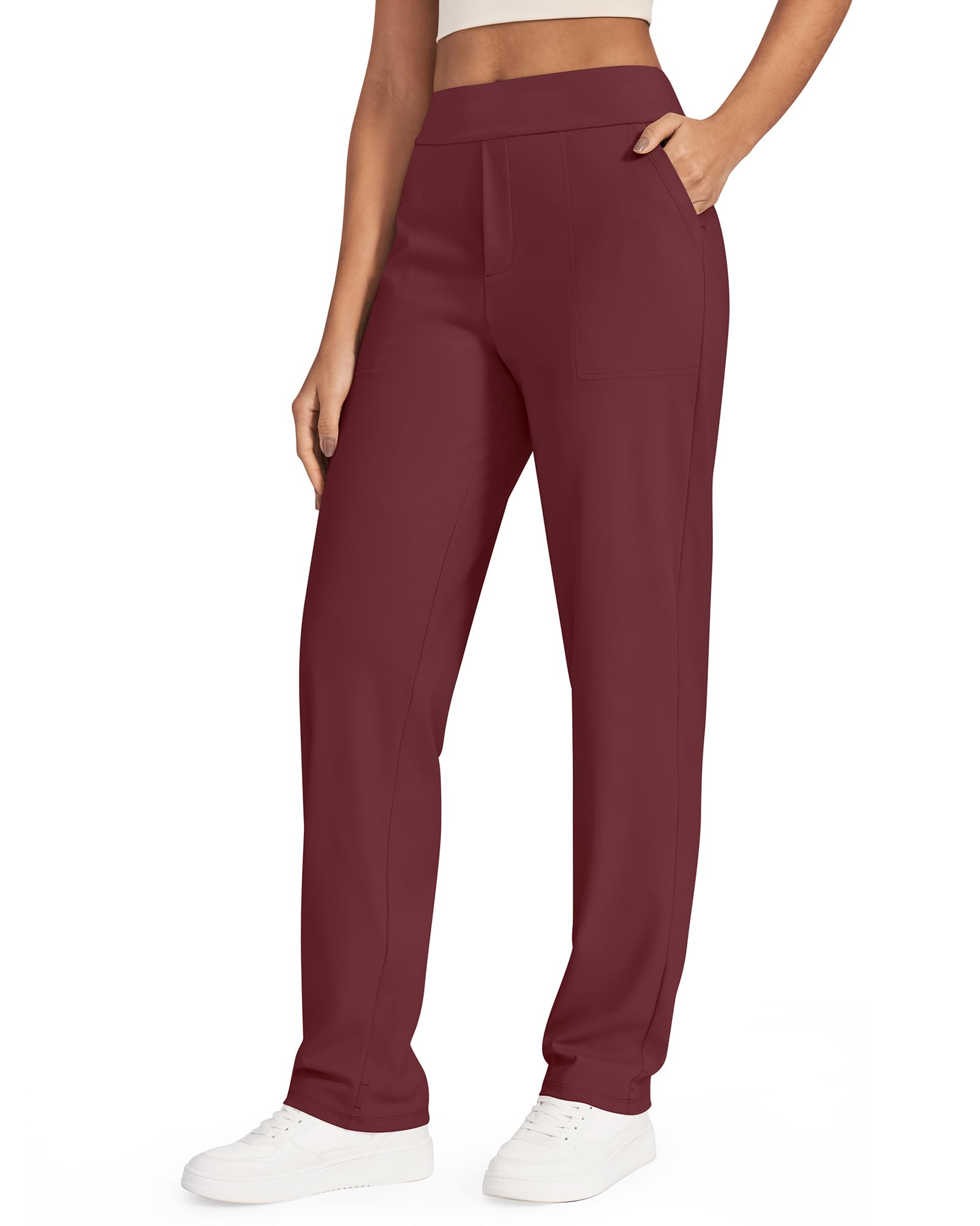 G4Free Casual Trousers with Pockets for Women Wide