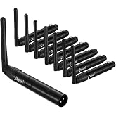 Donner Wireless DMX 8PCS Black Metal DMX512 wireless Dfi DJ 2.4G 7 Receivers &amp; 1 Transmitter Lighting Control for LED Stage Disco Party Bar Lighting
