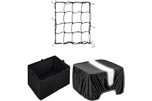 DIRZA Bike Basket Liner with Waterproof Cover and Cargo Net, Heavy Duty Thickened Oxford Cloth Black Basket for Rear Bike Rack