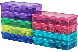 novelinks 9 Pack Plastic Storage Containers Color Arts & Crafts Storage Boxes & Organizers Stackable Containers With Lids For Organizin (Set 2)