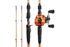 KastKing Lethal Blaze Twin-tip Fishing Rod and Reel Combo, Spinning & Baitcaster Combo, Flame Pattern Design, IM6 Graphite 2Pc Rod with Backup Tip Section, Stainless-Steel Guides, EVA Handle