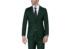 WEEN CHARM Men's Suits Slim Fit 2 Piece One Button Blazer Jacket Wedding Prom Tuxedo Pants Set