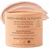 NATÚ BOTANICALS Tinted Mineral Face and Body Sunscreen SPF 35 - Mineral Zinc Oxide Sunblock Lotion - Broad-Spectrum UVA & UVB Protection - Lightweight & Gentle for Sensitive Skin - Reef Safe
