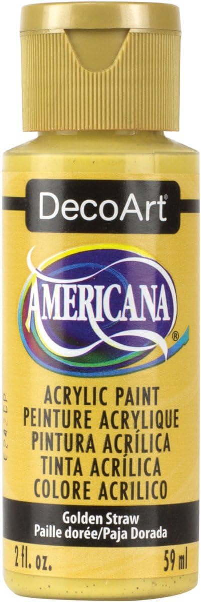 DecoArt Americana Acrylic Metallic Paint Golden Straw 2 fl oz USA Made