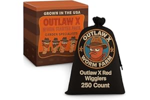 ESKS Outlaw X Red Wigglers, 250 Count Compost Worms Red Worm Starter Pack USA Grown