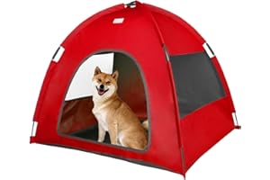 BABYEZZ Red, Large Cat & Dog Waterproof Tent House - Washable Indoor/Outdoor Bed, Cave Nest for Small Pets