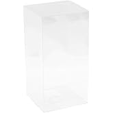 Hammont Clear PET Plastic Storage Boxes (8 Pack) 4"x4"x8" - Transparent Gift Boxes, Empty Containers Packing Box for Party Fa