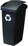 Rubbermaid Swing N' Toss Swing-Top Wastebasket Recycle Bin, 50-Quart, Cashmere