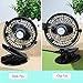 Elechomes EH101 Rechargeable Operated Clip on Mini Desk USB Fan for Home Office Baby Stroller Car Laptop Study Table Gym Camping Tent, Black
