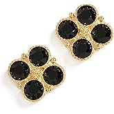 Kenneth Jay Lane Women's Gold Post Earrings, Gold/Jet, One Size