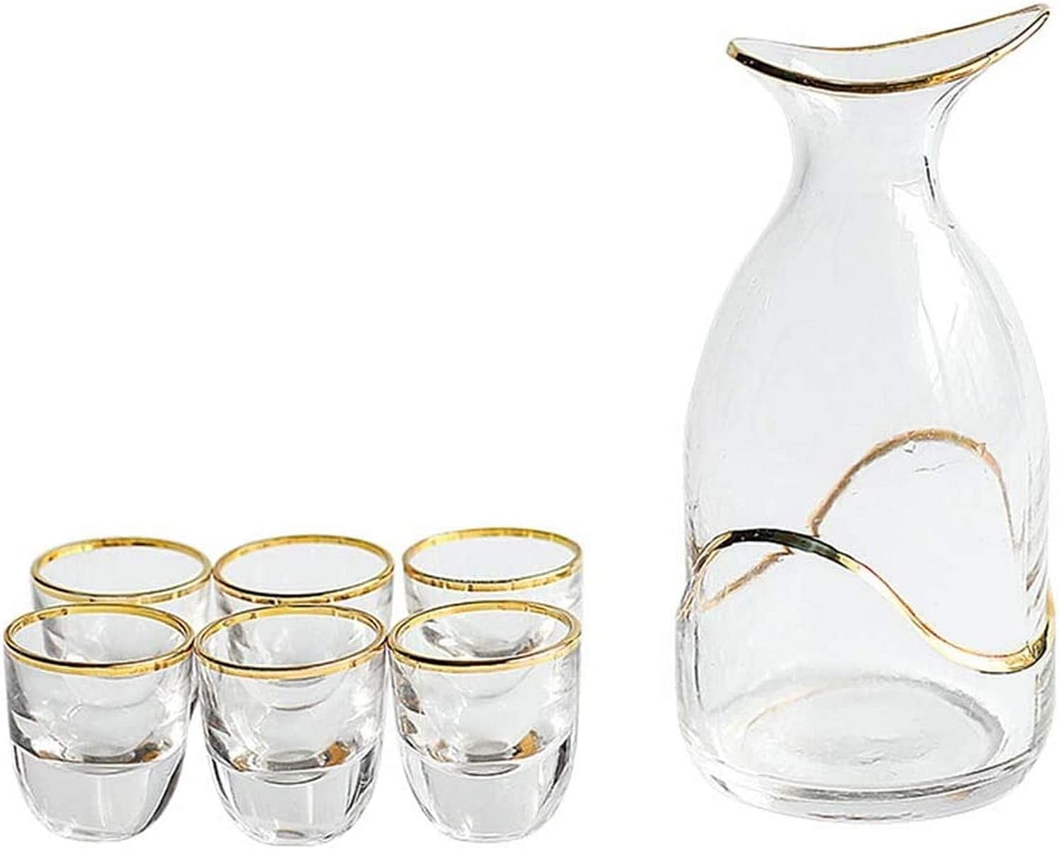 ZCY Ensemble de saké en Verre de 7 pièces, Ensemble de Verres à vin de
