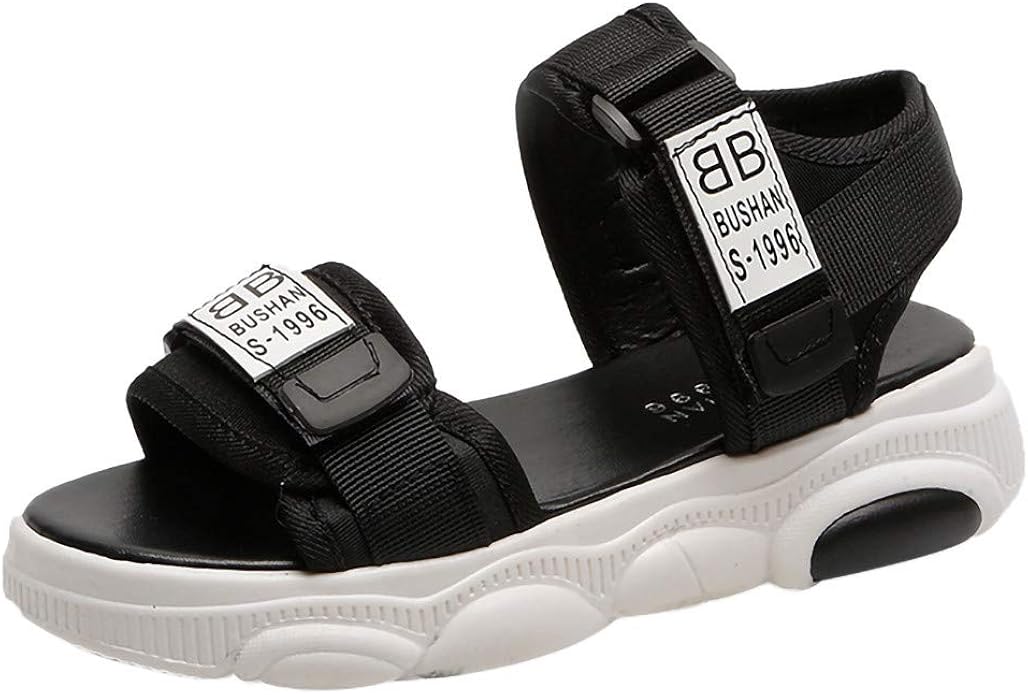 black athletic sandals