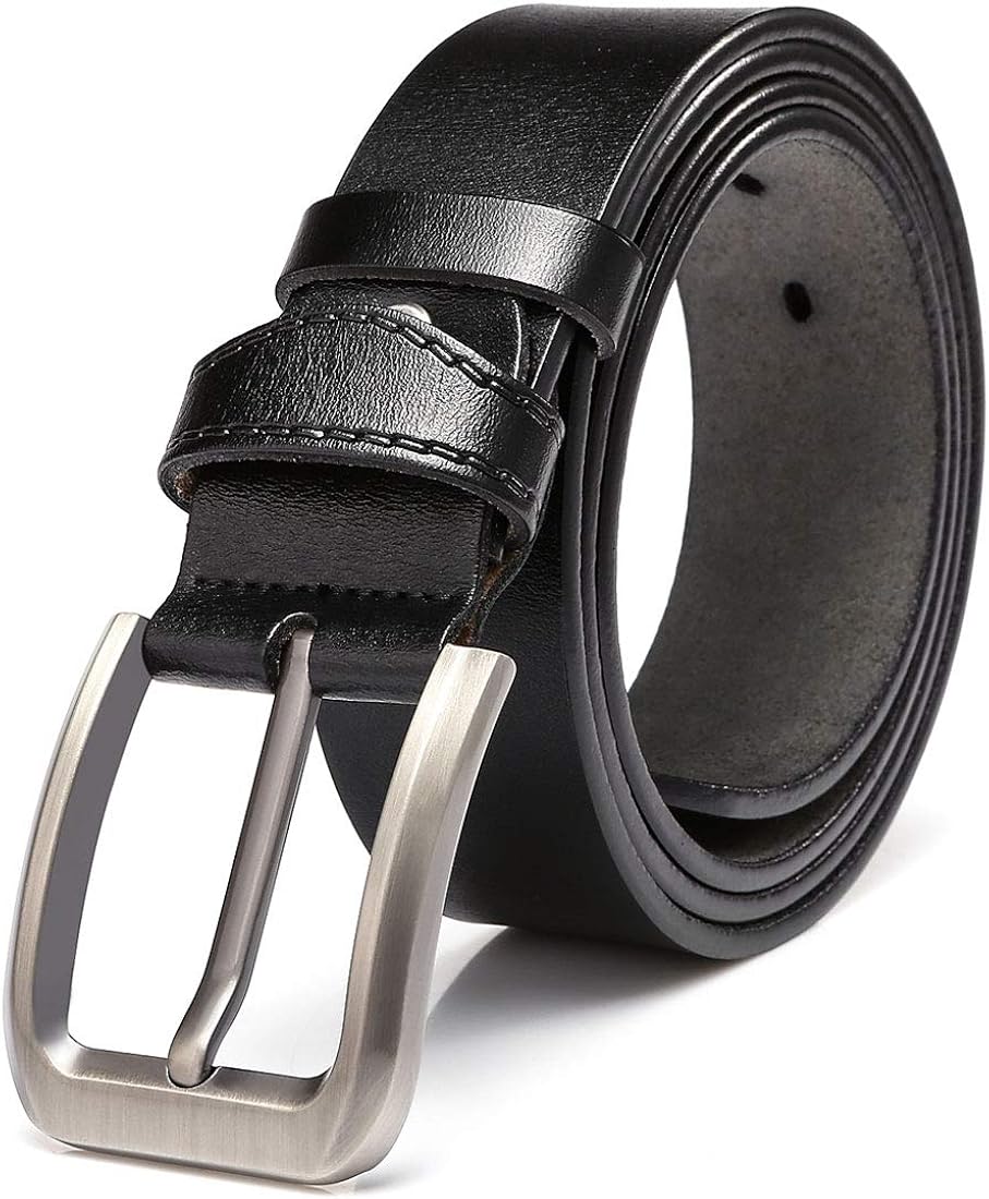KEECOW Mens Leather Belt 38mm Wide,Genuine Leather Belt for Men,Great