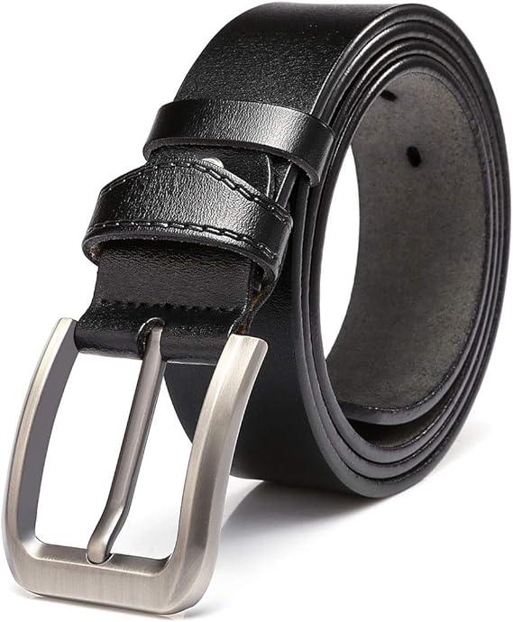 KEECOW Mens Leather Belt 38mm Wide,Genuine Leather Belt for Men,Great