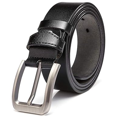 KeeCow Gürtel Herren, Ledergürtel Herren,Ledergürtel Herren Schwarz und Braun,38mm Breit Leder Gürtel für Jeans/Anzüge,kürzba