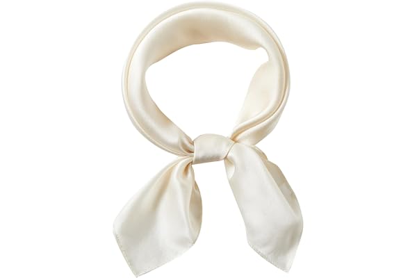WUZININGLE 21"x21" Solid Color Silk Scarf-100% Mulberry Silk Neck Scarf-Light Thin Breathable Small Headscarfs