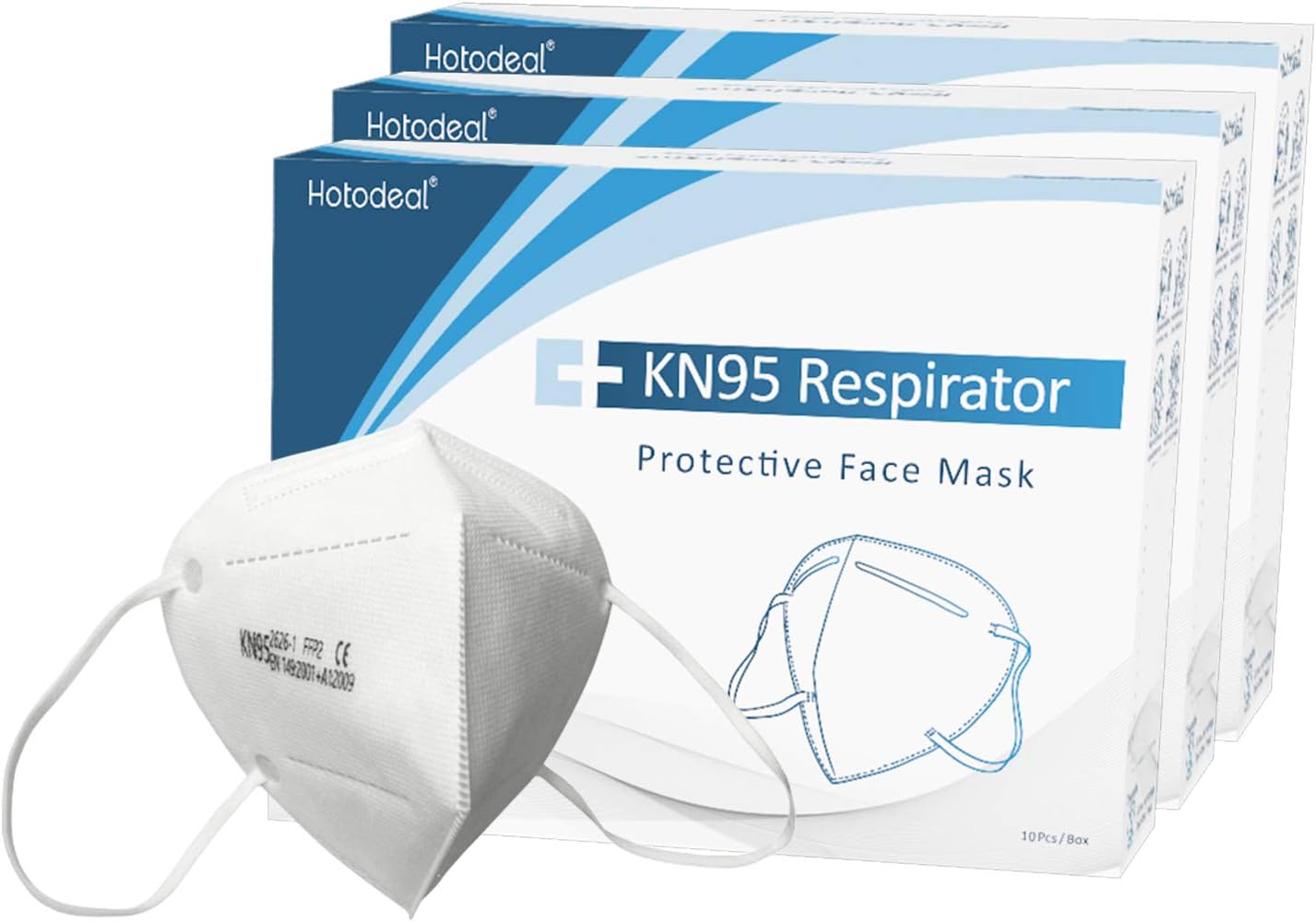 Hotodeal KN95 Mask Safety Mask Comfort Breathable Mask Earloop Style 30 Pack