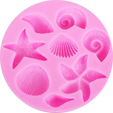 Napravi Rs 5 Pcs Moule A Cake 3d Etoile De Mer Coquillages Conque Moule En Silicone Fondant Outils De Decoration De Gateau Au Chocolat Candy Moules De Cuisine Patisserie Moule A Vie De