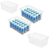 Y.Z.Bros 16inch Upright Freezer Organizer Baskets for 13-14,16-21 cu.ft Standup Freezer, Settle freezer chaos and reduce food waste effectively, Durable, Fully Use Space, Improve Air Circulate,Pack 4