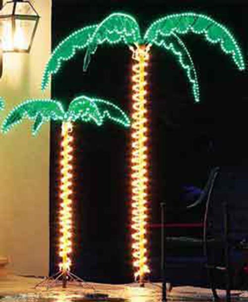 Buy Outdoor Lighted Palm Tree 7 Holographic Rope Light