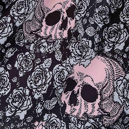 CieKen Forms Sewing Dress Plus Size,Fashion Womens Halloween O-Neck Skull Floral Print Vintage Evening Party Dress,Women's Petite Wear to Work Dresses,Black,XL