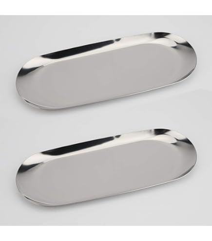 Amazon.com: Stainless Steel Decorative Tray, Set of 2, 9 Inch Long