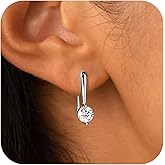 S925 Sterling Silver Huggie Earrings for Women 14K Gold Plated Cubic Zirconia Hypoallergenic Cute Dainty Earrings Birthday Holiday Jewelry Friendship Gifts for Daughter Friend Couple