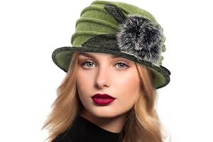 RUPHEDY Women Vintage Felt Bucket Hat Winter Wool Dress Beret Hat