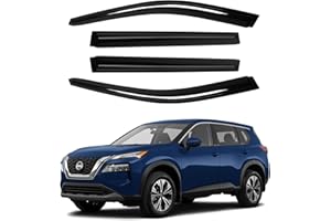 Canvcle Window Visors Rain Guards for 2021-2025 2026 Nissan Rogue Accessories, Outside-Mount Tape-On Side Window Wind Deflectors Vent Visors Shades Rainproof 4PCS