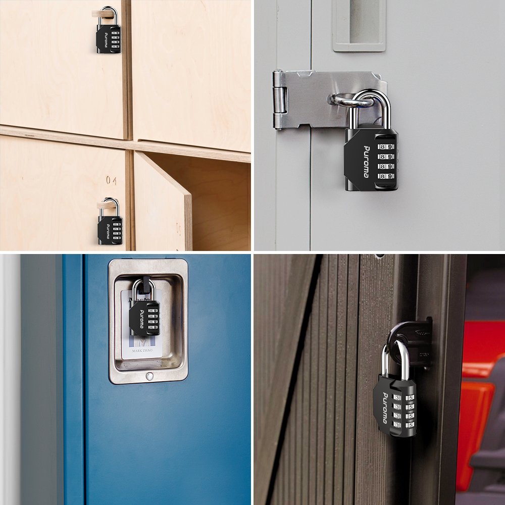 Puroma 2 Pack Combination Lock 4 Digit Padlock for School Gym Locker