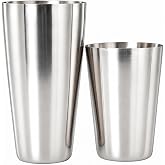 Barfly Superfly Tin Set Cocktail Shaker, (18 oz and 28 oz), Heavyweight Stainless, (M37161)