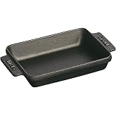 Staub Cast Iron 5.75-inch x 4.5-inch Mini Rectangular Baker - Matte Black, Made in France