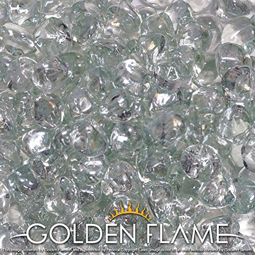 Golden FlameÂ® 10-Pound Fire Glass 1-Inch Crystal Ice Reflective Fire-Diamonds