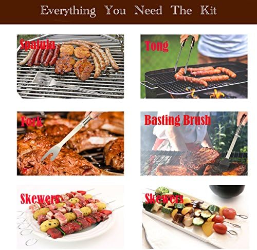 TEENO Kit Barbecue Outil de Barbecue en Acier Inoxydable Ustensiles De Barbecue pour Grillades - Mes Grillades TEENO Kit Barbecue Outil de Barbecue en Acier Inoxydable Ustensiles De Barbecue pour Grillades